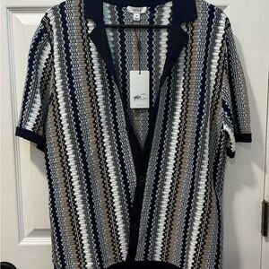 Reiss Multicolor Zigzag Pattern Shirt